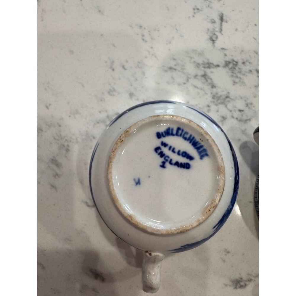 Vintage Arklow Willow Blue White‎ Tea Cups lot of 4 Made in Ireland Chinoiserie - Picture 11 of 16